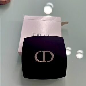 Dior Black Compact with Silver Emblem mirror